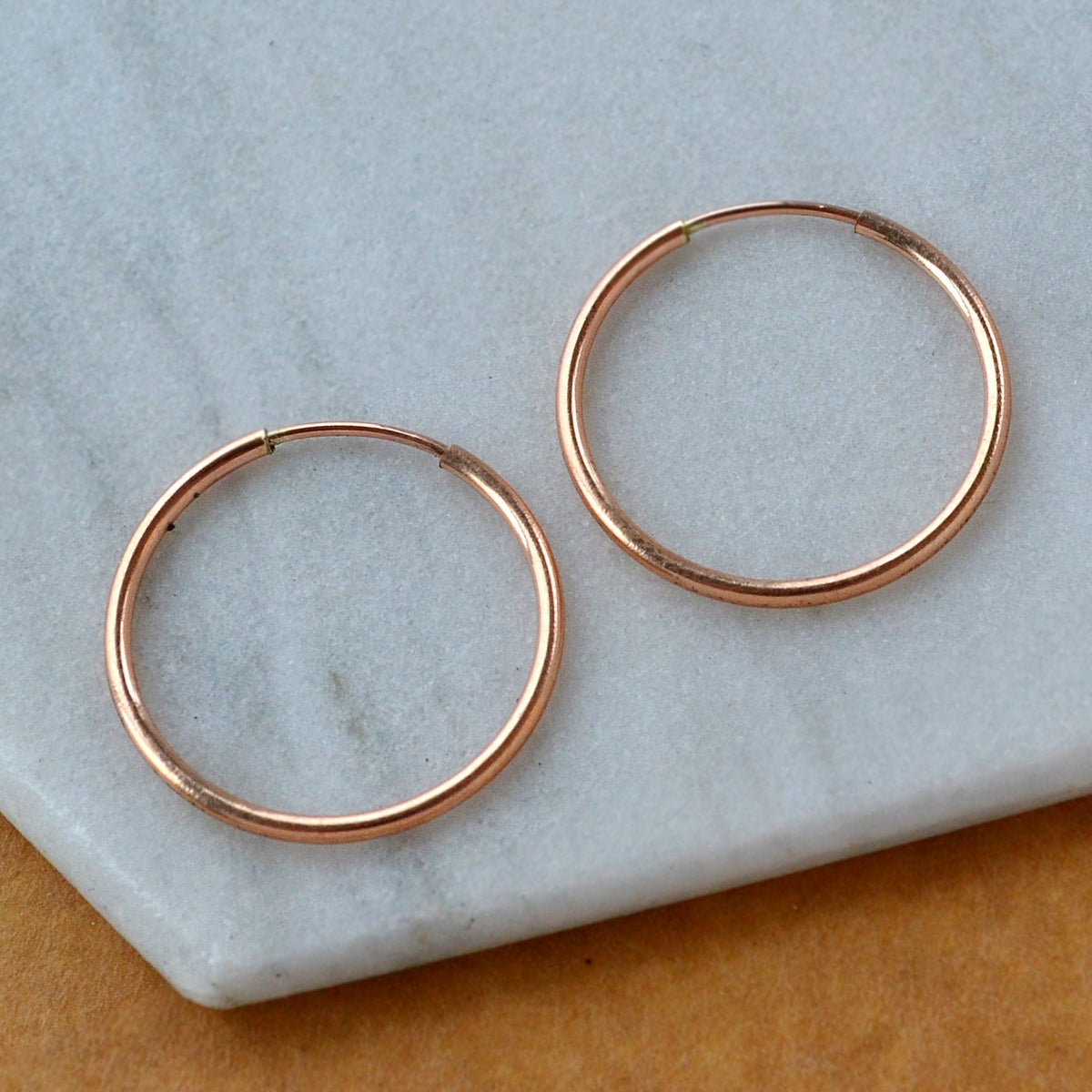 Endless Hoop Earrings - thin hollow tube classic round endless hoops (sizes)