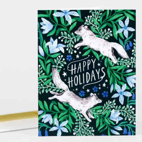 Card - Happy Holidays Foxes