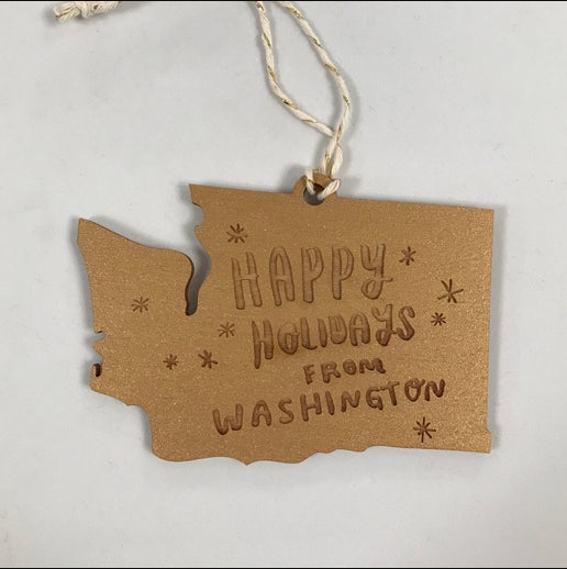 Ornament - Washington State - Gold