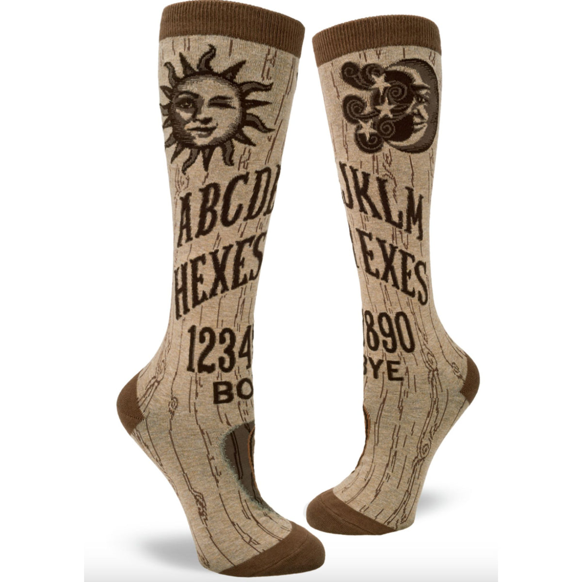 SALE Sock - Knee-High: Hexes for Exes - Heather Sand (Mod Socks)