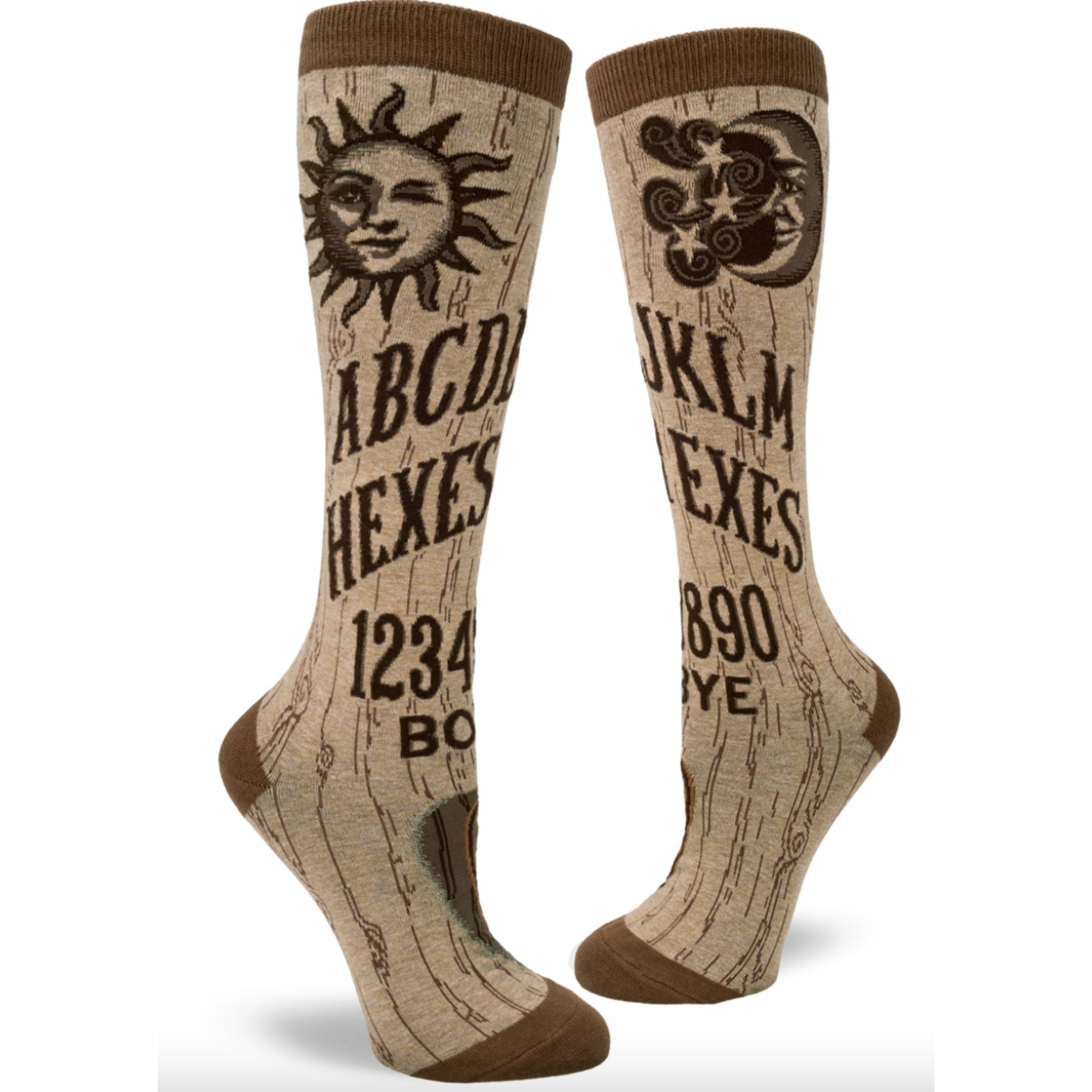 SALE Sock - Knee-High: Hexes for Exes - Heather Sand (Mod Socks)