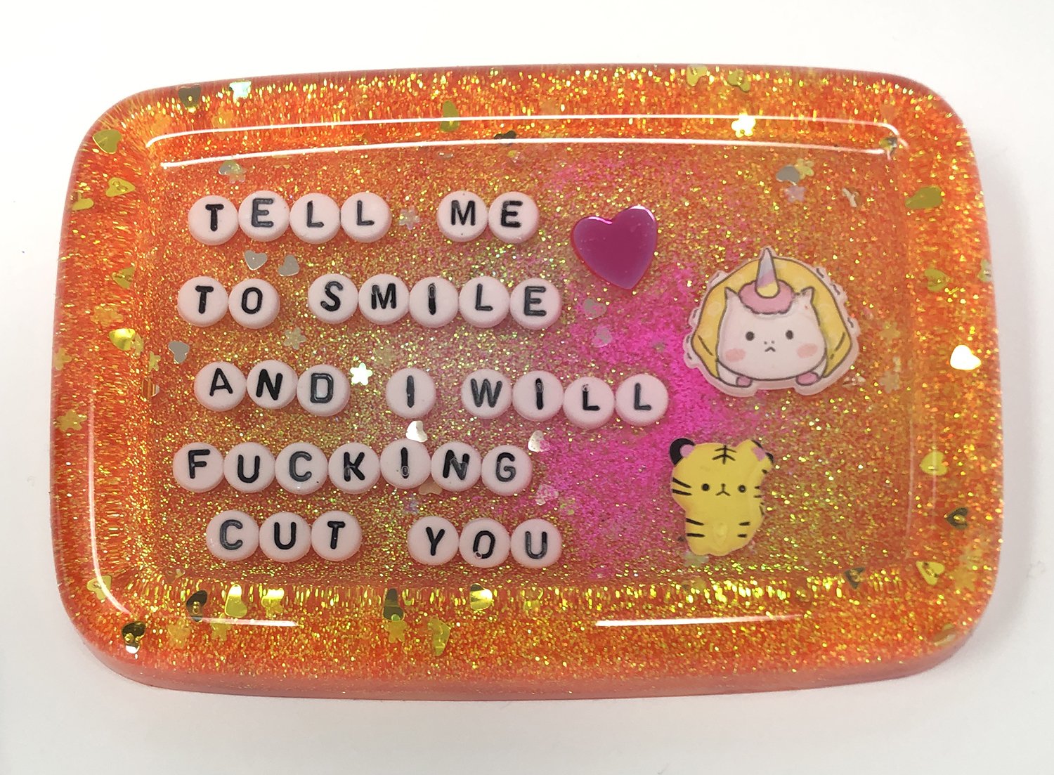 Tell Me To Smile And I Will Cut You - Large Shower Art - READY TO SHIP