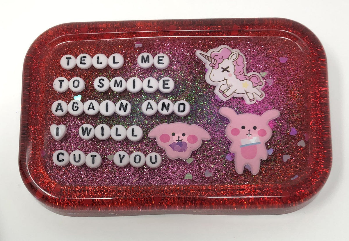 Tell Me To Smile And I Will Cut You - Large Shower Art - READY TO SHIP