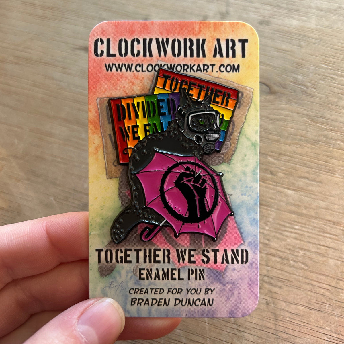 Enamel Pin - Together We Stand (Clockwork Art / Braden Duncan)