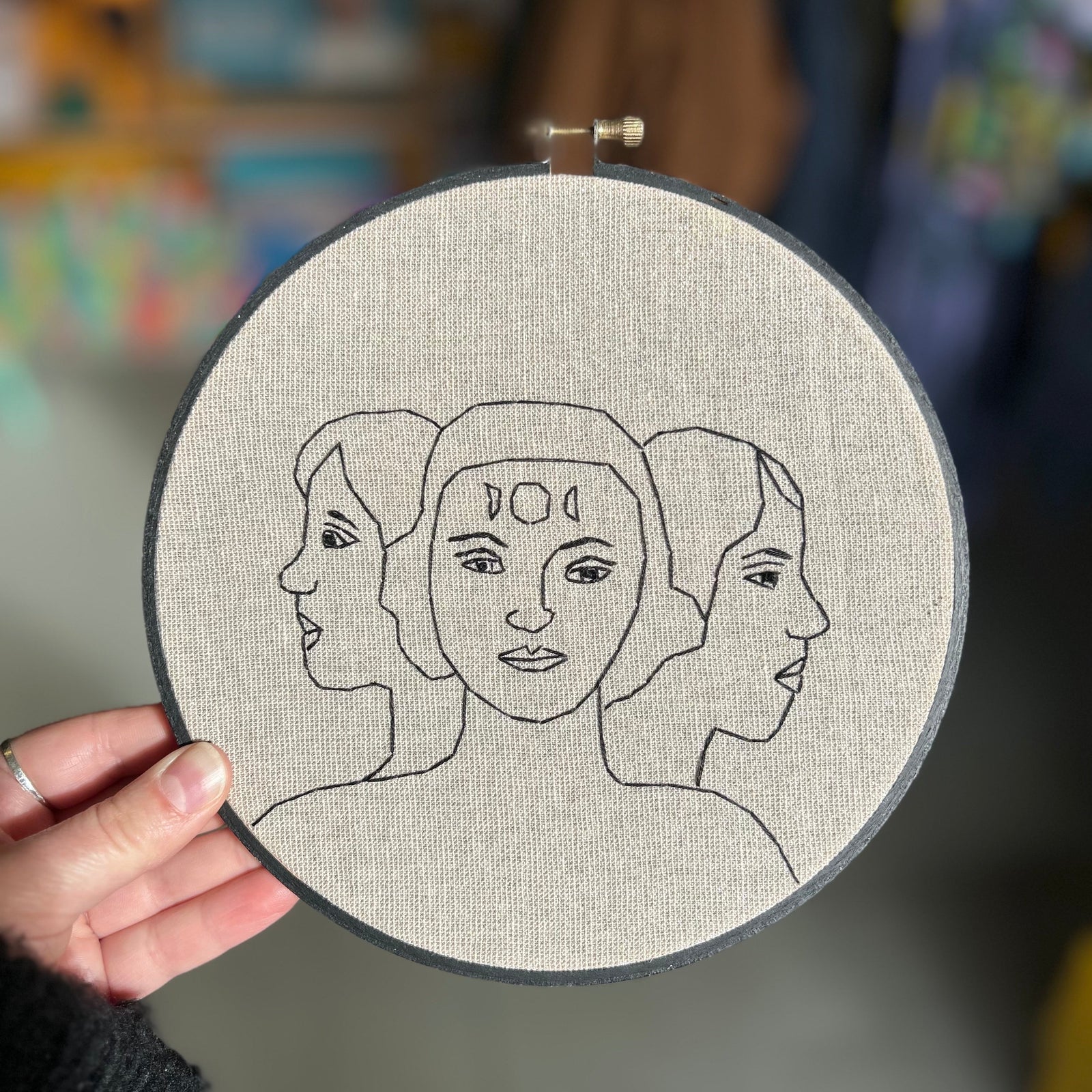 Original Art - Embroidery - Three Headed Woman