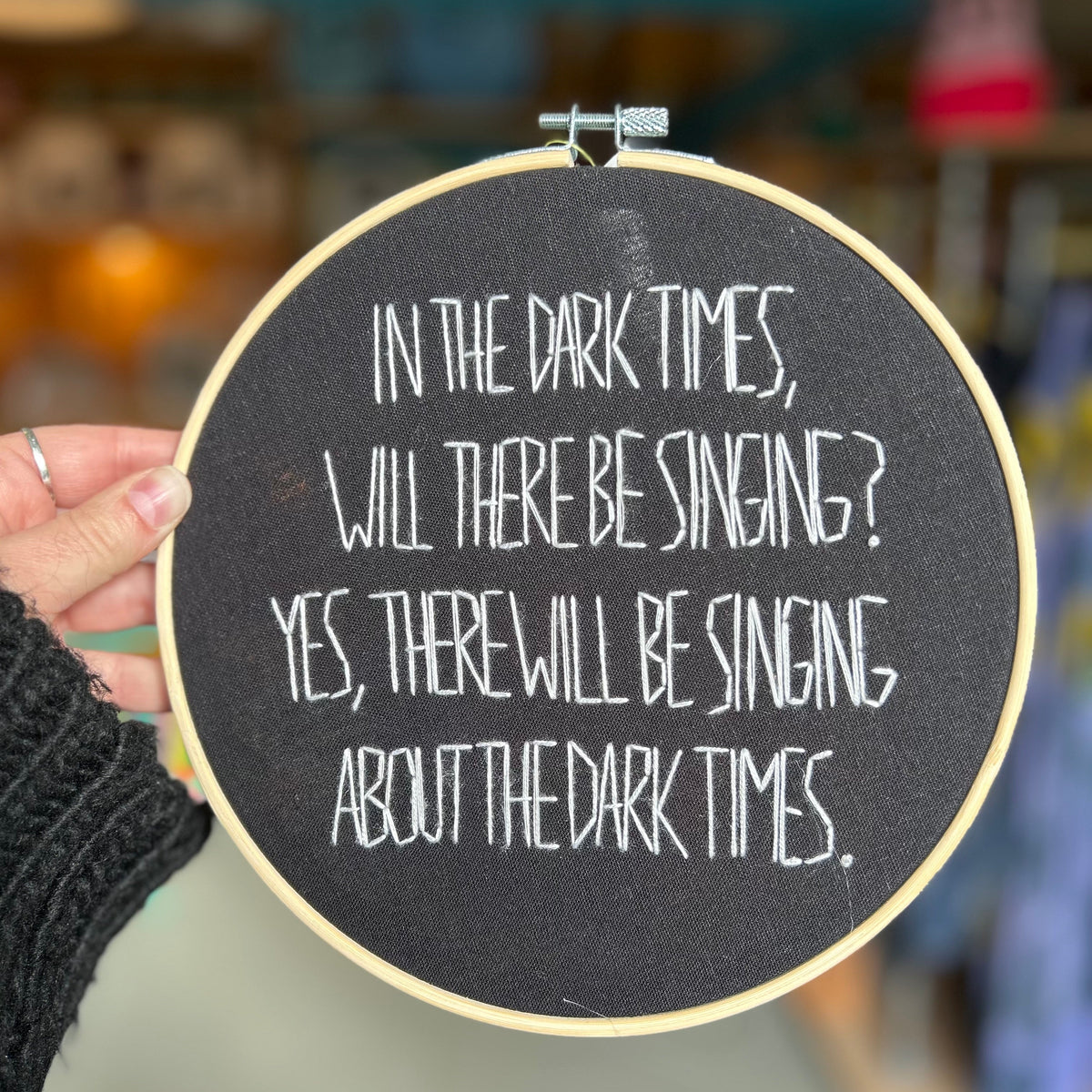 Original Art - Embroidery - Singing In The Dark Times