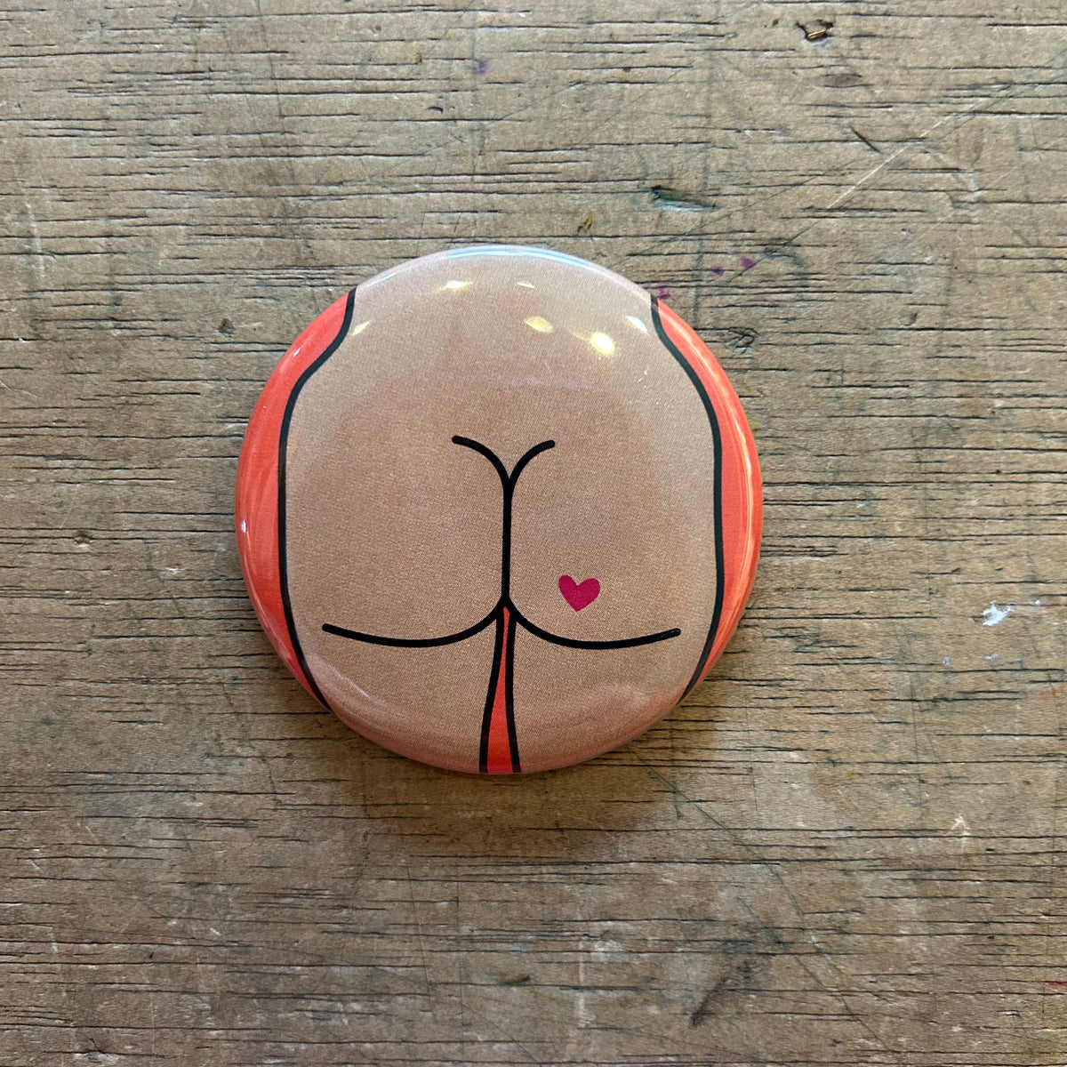 1.25" Button - 3 Pack - Butts - Various Styles
