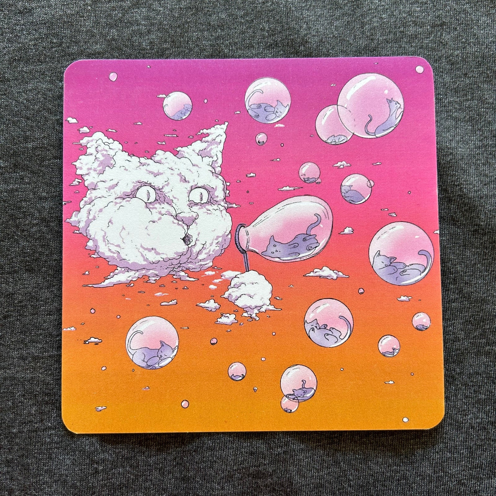 4x4 Sticker - Bubble Cat - Sunset