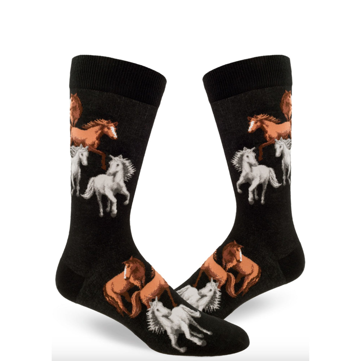 SALE Sock - Large Crew: Majestic Horses  (Mod Socks)