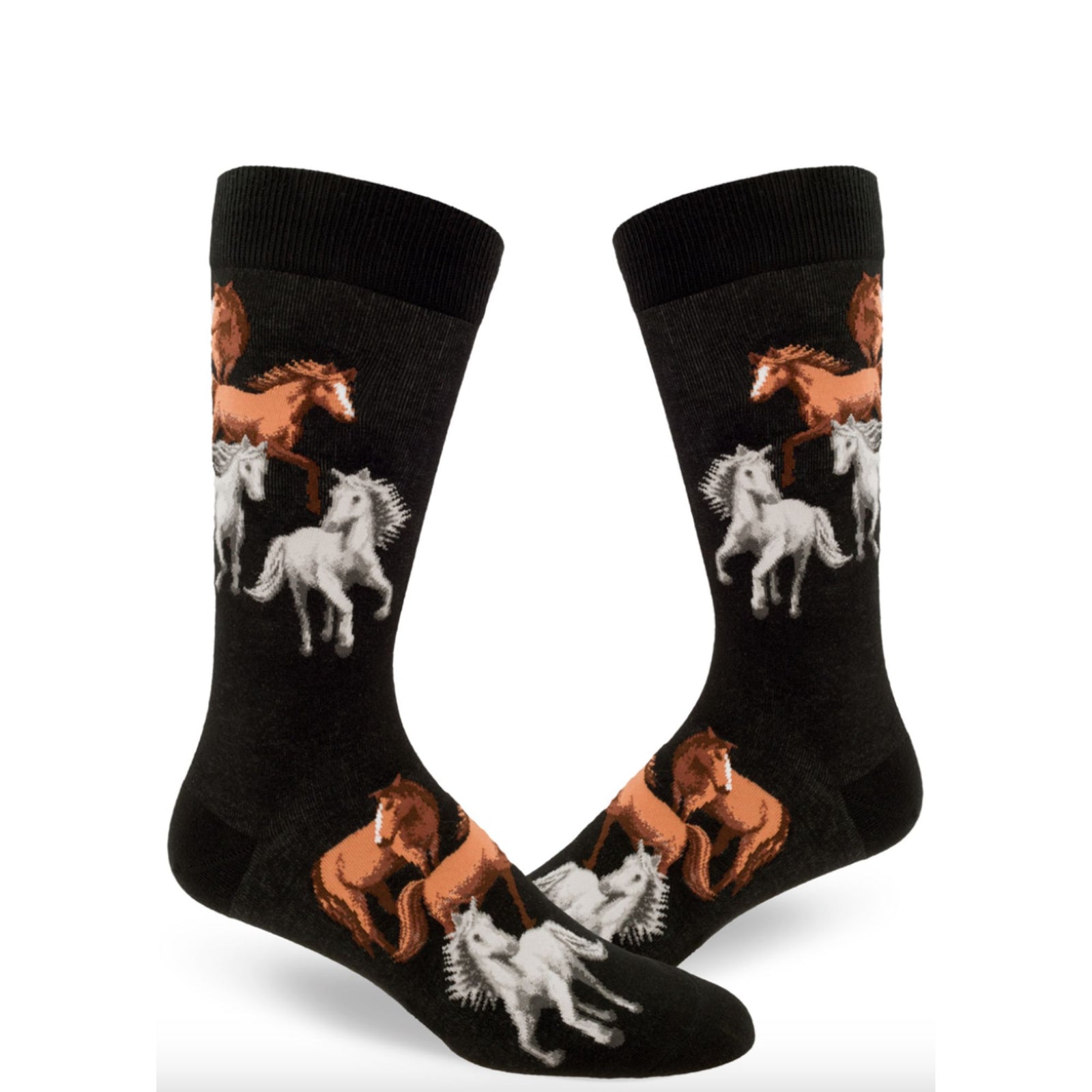 SALE Sock - Large Crew: Majestic Horses  (Mod Socks)