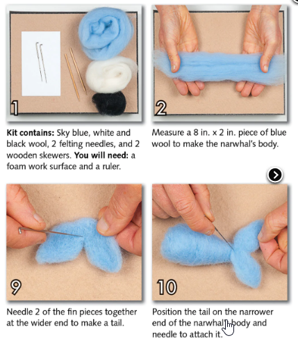 DIY - Needle Felting - Narwhal (Wool Pets) Craft Kit