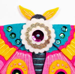 Sewing - Felt Ornament - Pink Moth