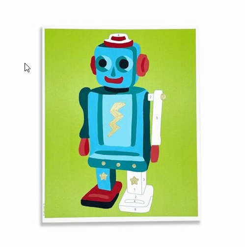 DIY - Kids Paint By Number Kit - Retro Bot