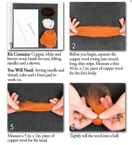 DIY - Needle Felting - Red Fox (Wool Pets) Craft Kit
