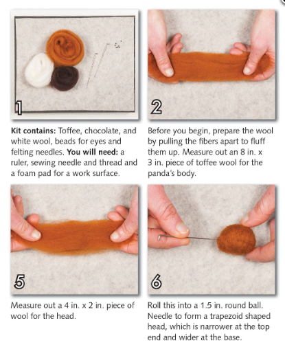 DIY - Needle Felting - Red Panda -(Wool Pets) Craft Kit