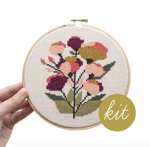 Cross Stitch Kit: Coral Floral