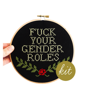 Cross Stitch Kit: Fuck Gender Roles
