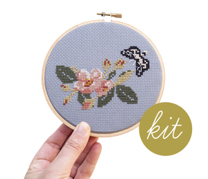 Cross Stitch Kit: Wild Rose And Moth