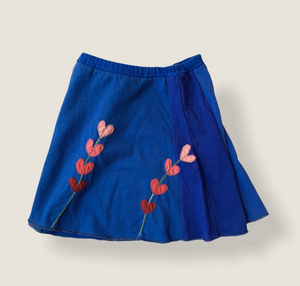 SALE Youth Skirt - Applique Lupine - Blues