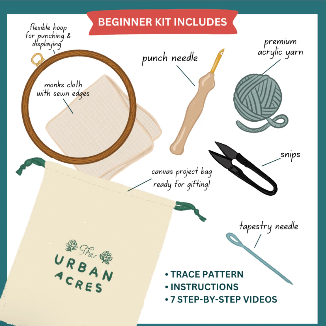 DIY - Punch Needle - Simple Flower