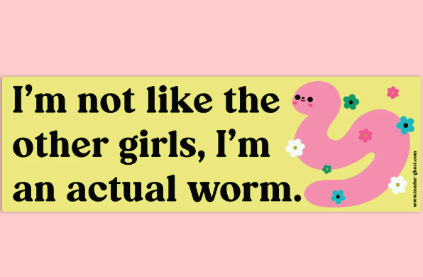 Sticker - Actually A Worm (Tender Ghost) Bumper