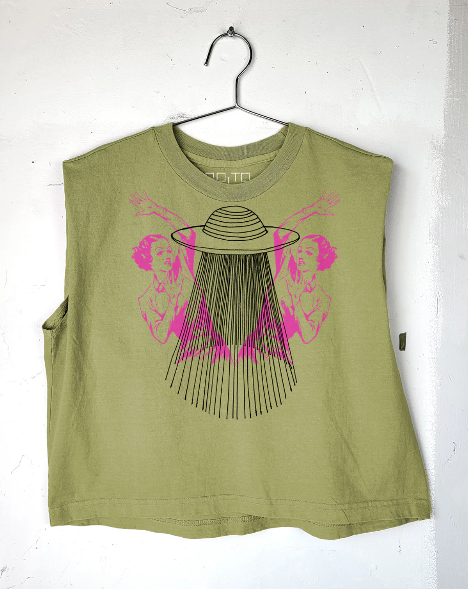 Shirt - Muscle Tee - UFO (Go To Devil) Green