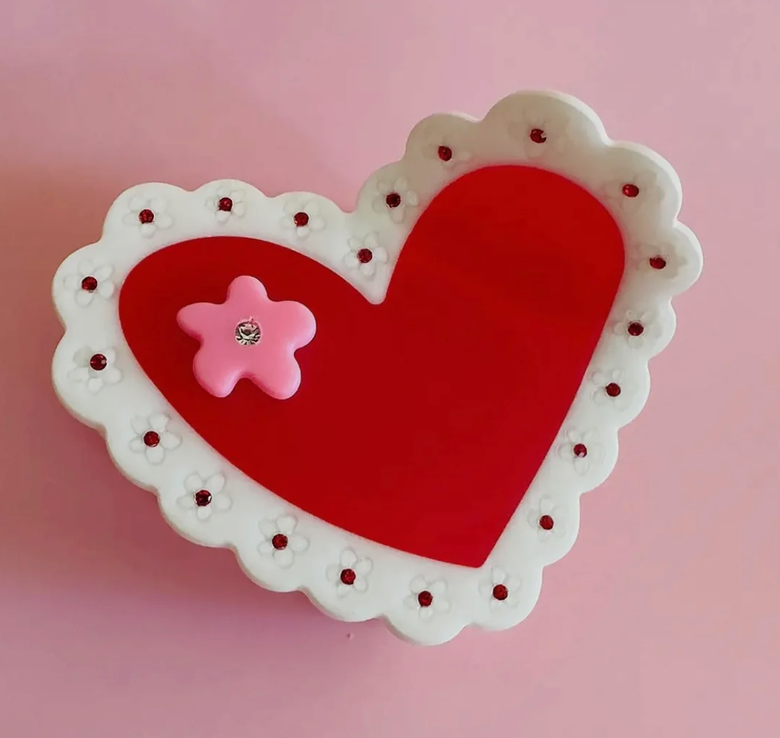 Hair Claw - Valentines Laced Hearts (Centinelle)