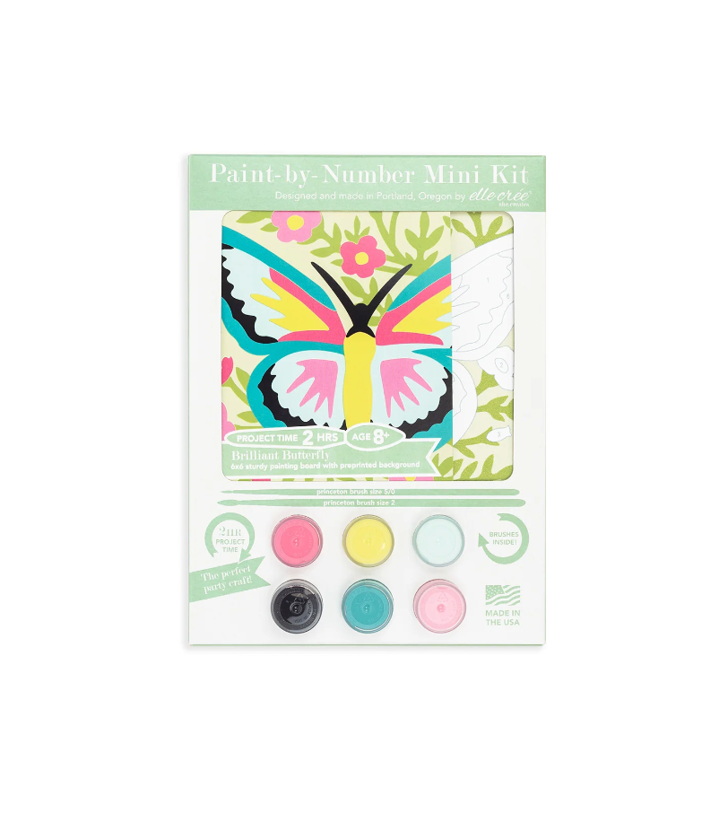 DIY - KIDS Mini 6x6 Paint Kit - Brilliant Butterfly (Elle Cree) Paint By Number