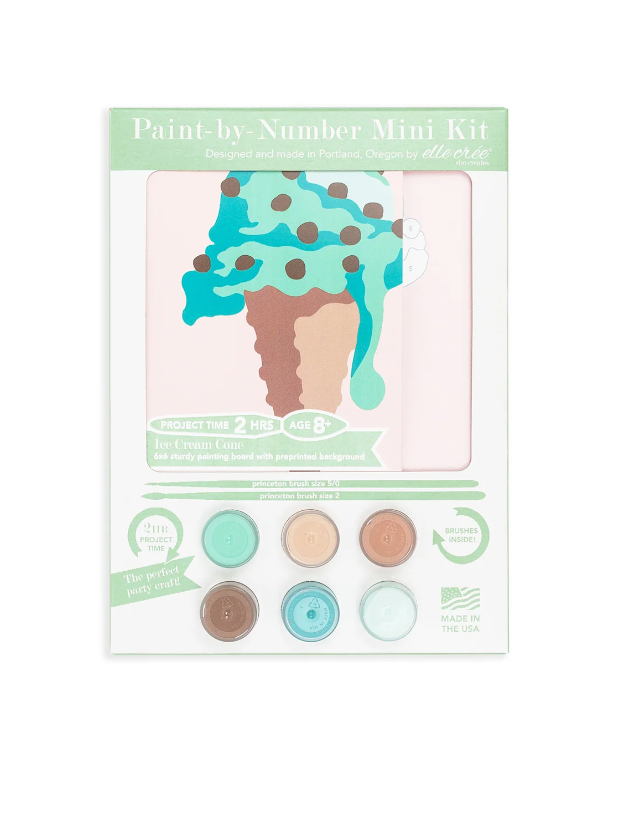 DIY - KIDS Mini 6x6 Paint Kit - Ice Cream Cone (Elle Cree) Paint By Number