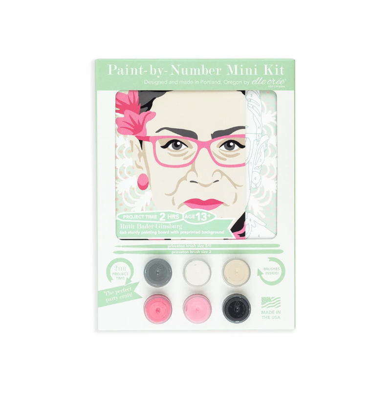DIY - Mini 6x6 Paint Kit - Ruth Bader Ginsberg (Elle Cree) Paint By Number