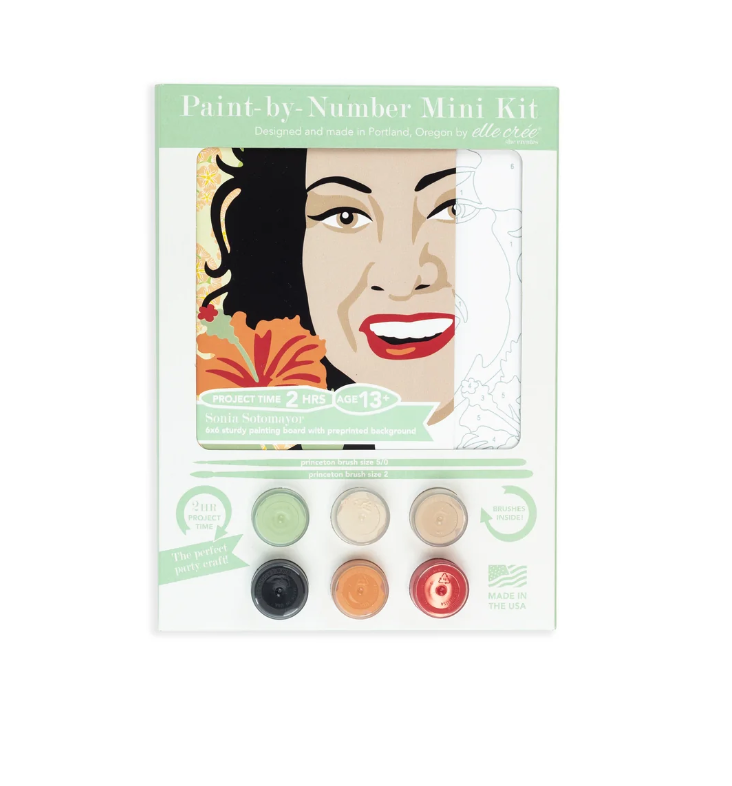 DIY - Mini 6x6 Paint Kit - Sonia Sotomayor (Elle Cree) Paint By Number
