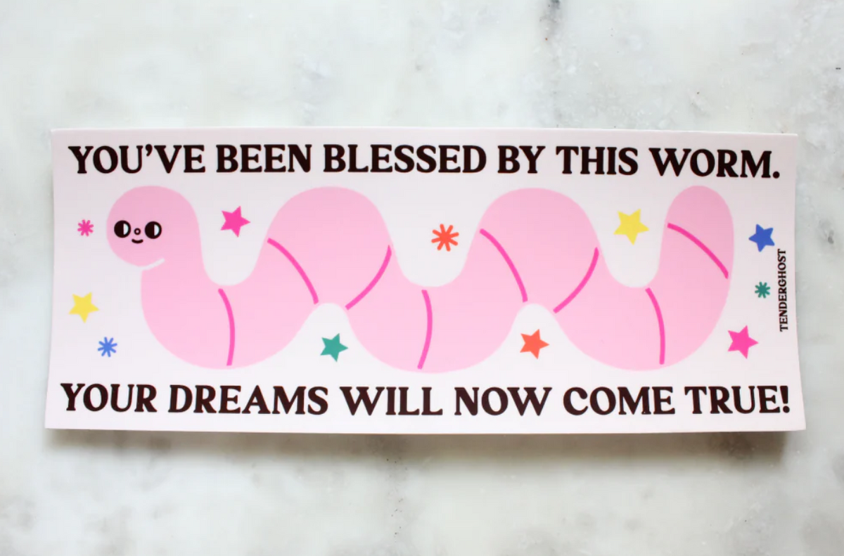 Sticker - Blessed By This Worm (Tender Ghost) Bumper