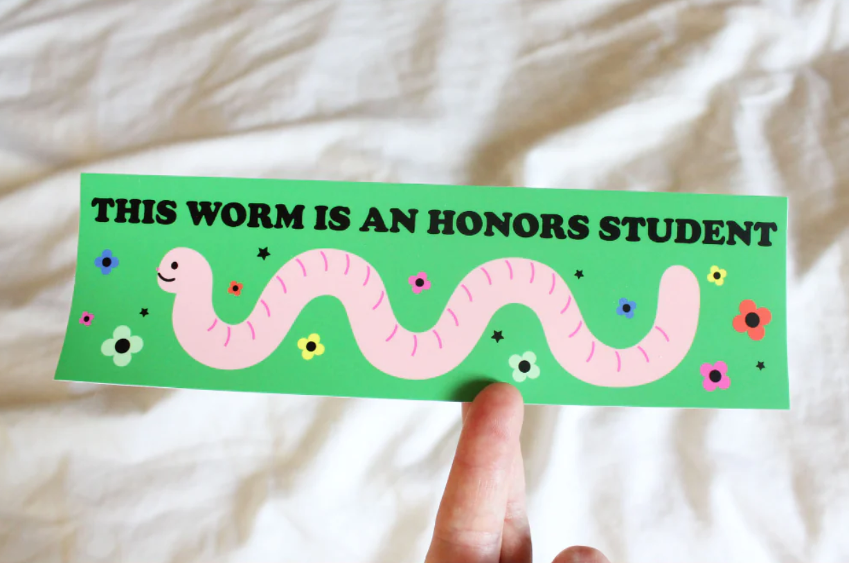 Sticker - Honor Student Worm (Tender Ghost) Bumper