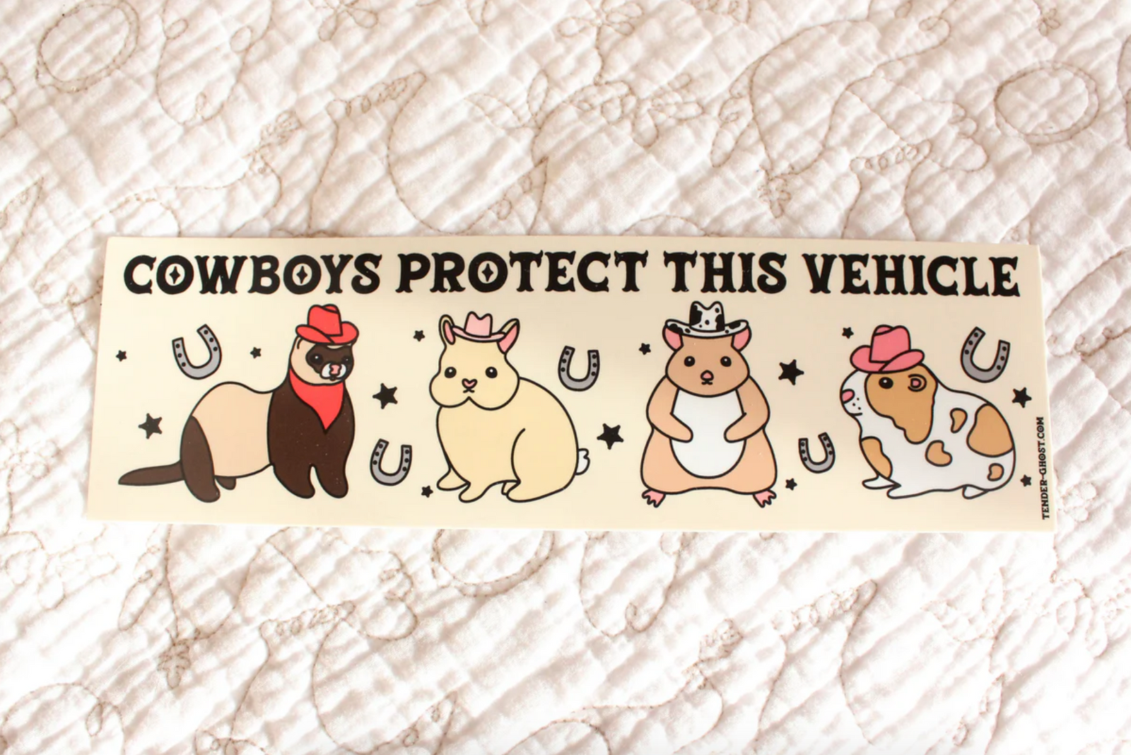 Sticker - Cowboys Protect This Vehicle (Tender Ghost) Bumper