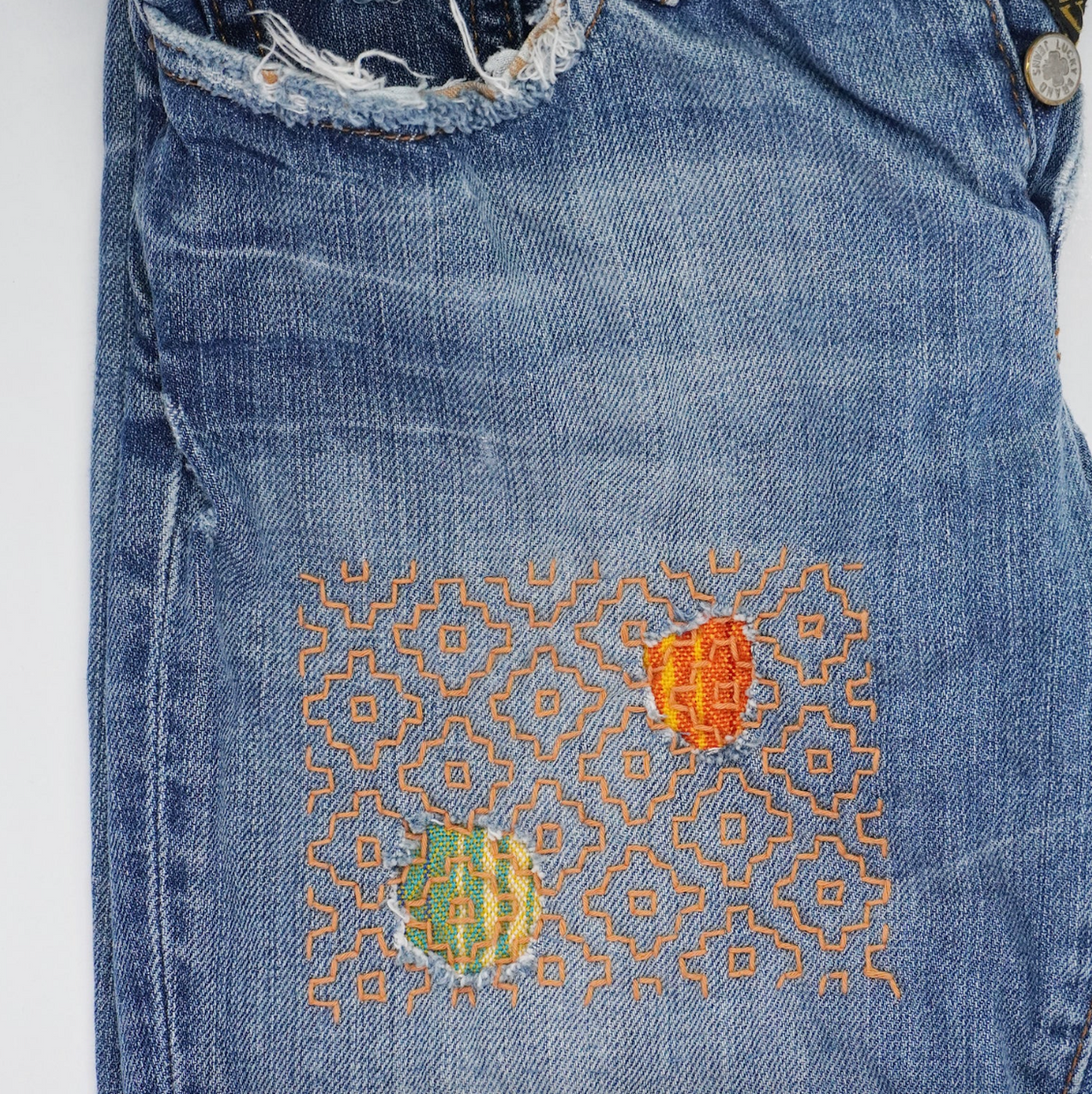 Craft Supply - Sashiko Inspired Mending Stick and Stitch Starter Pack (Socorro Society)