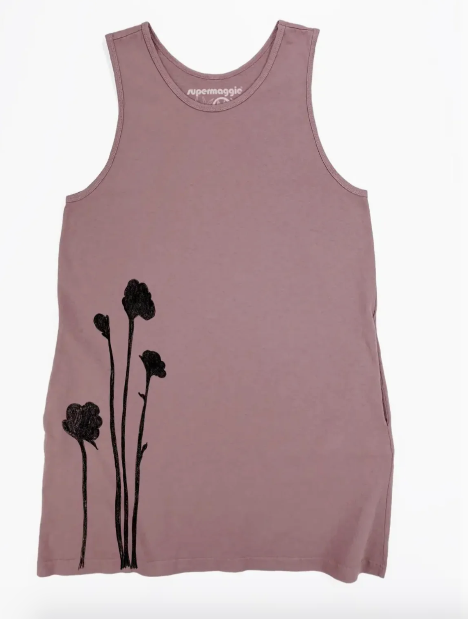 Dress -  Shadow Flowers Poppy Pocket - Mauve (Supermaggie)