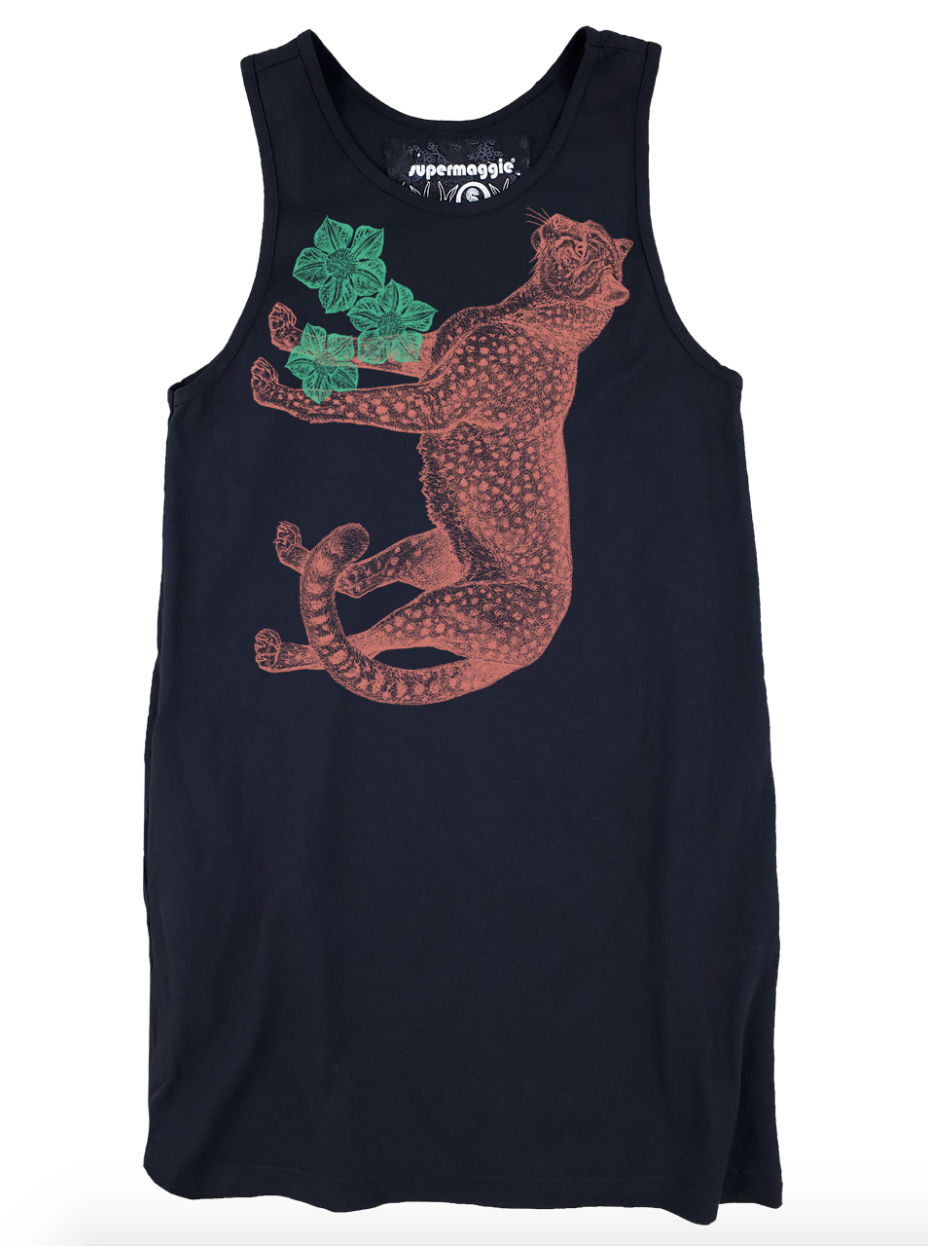 Dress - Cheetah Poppy Pocket (Supermaggie) Black