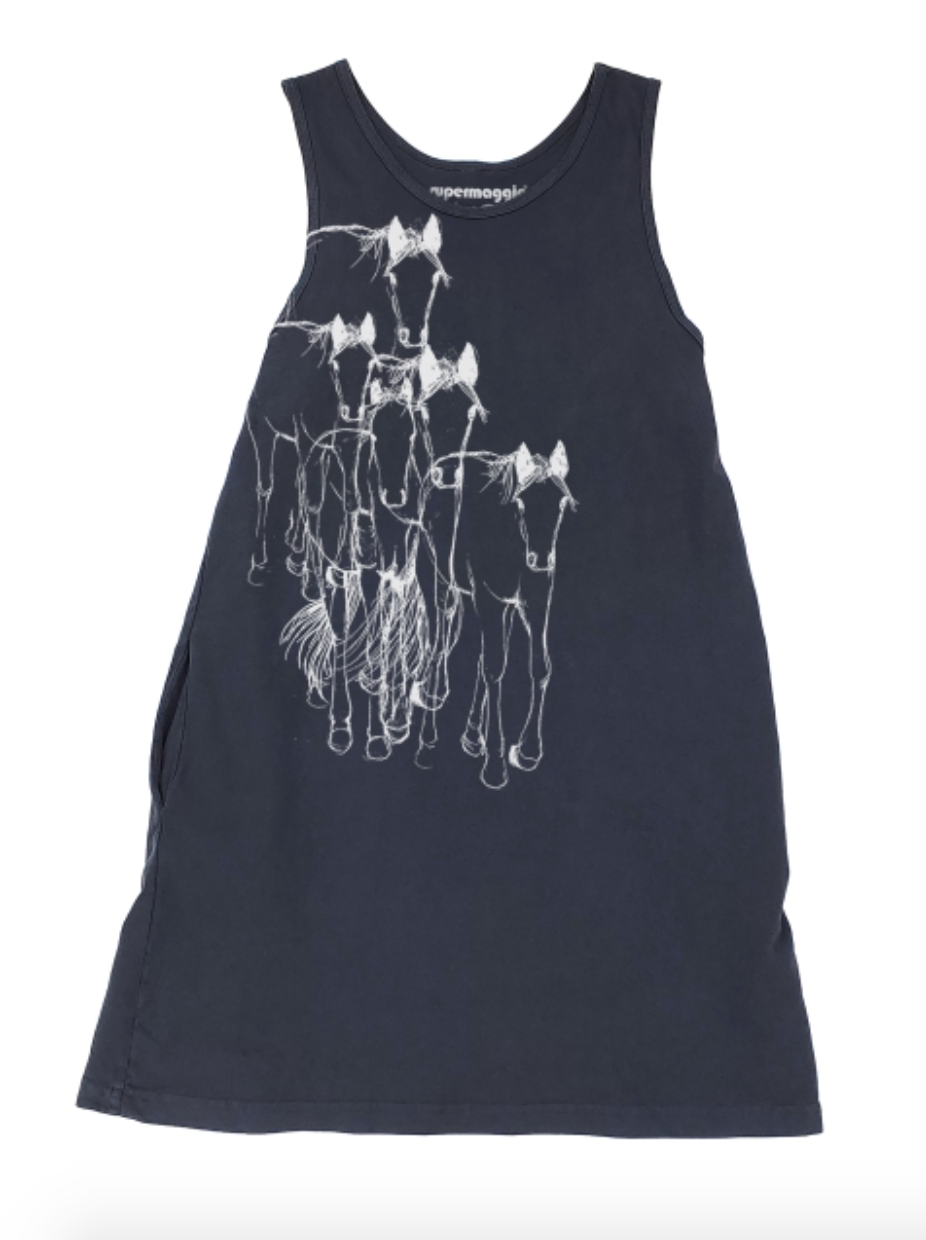 Dress - Horses Poppy Pocket (Supermaggie) Black