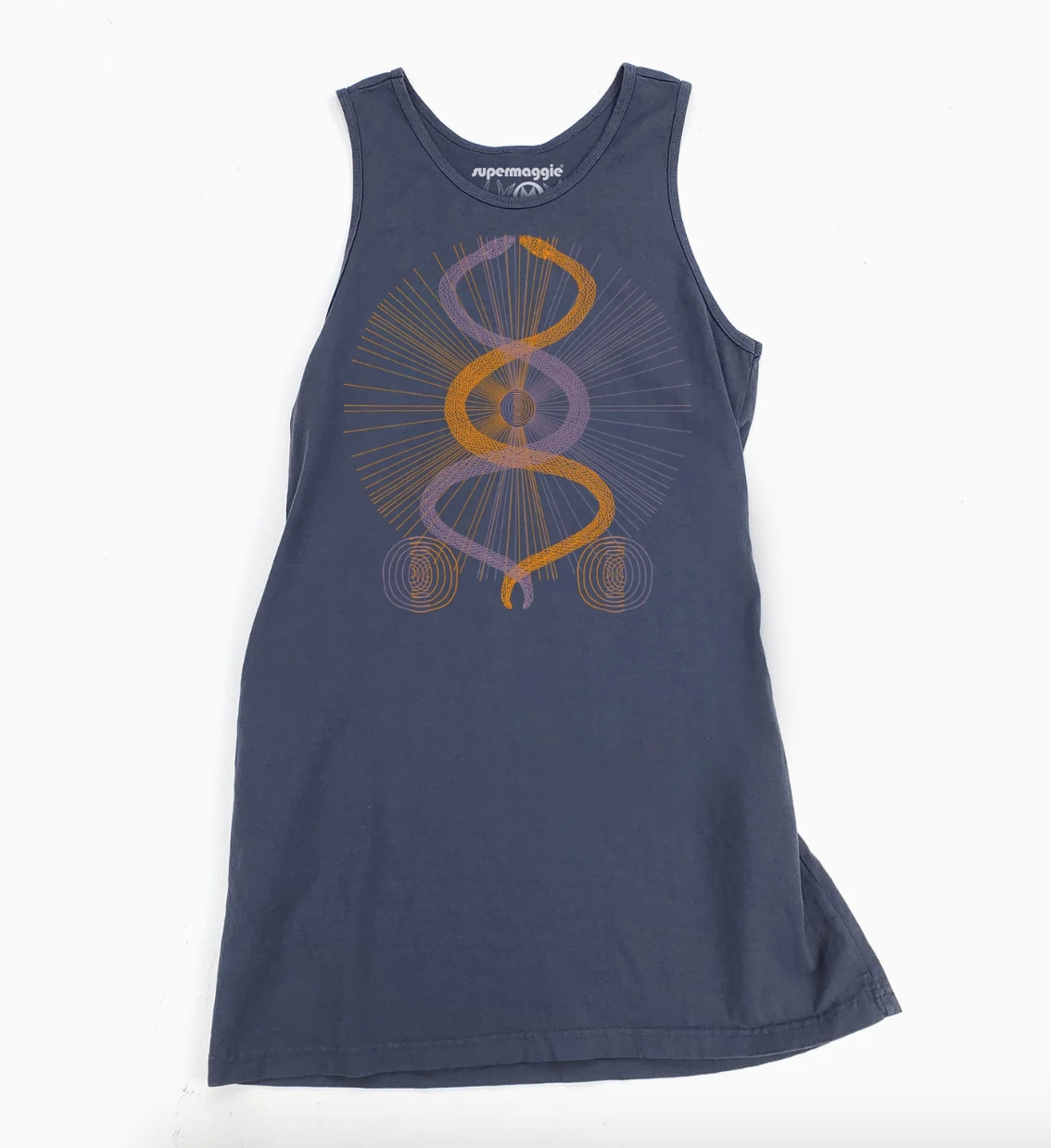 Dress - Sunshine Snake Poppy Pocket - Asphalt (Supermaggie)