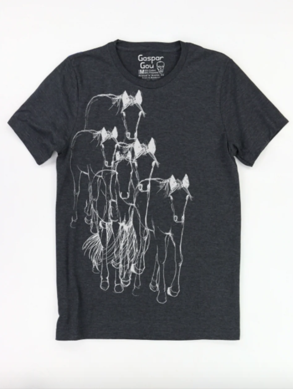 Shirt - Horses Charlie (Supermaggie) Heather Charcoal