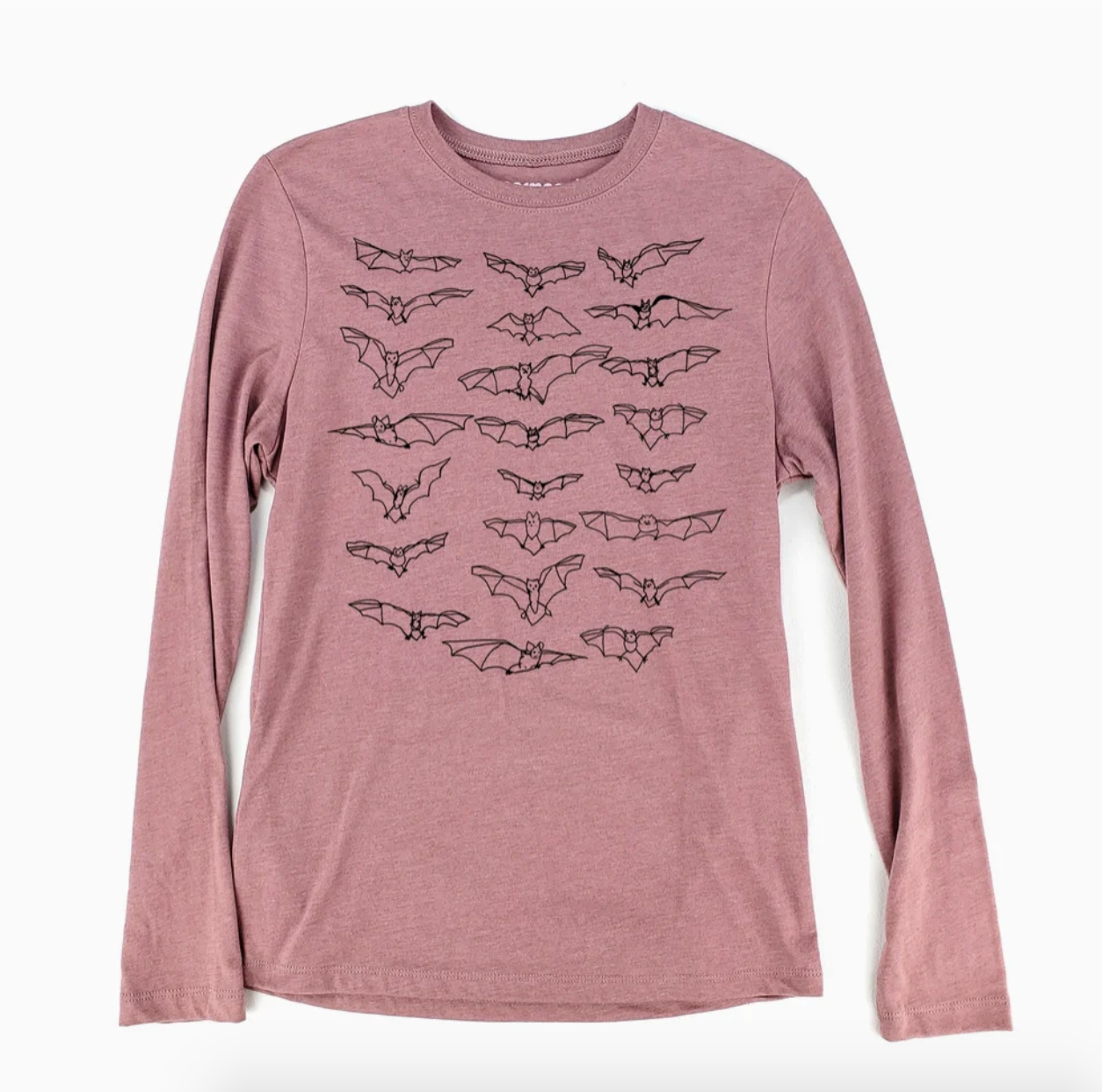 Shirt - Long Sleeve Crew - Bats Lulu (Supermaggie) Mauve