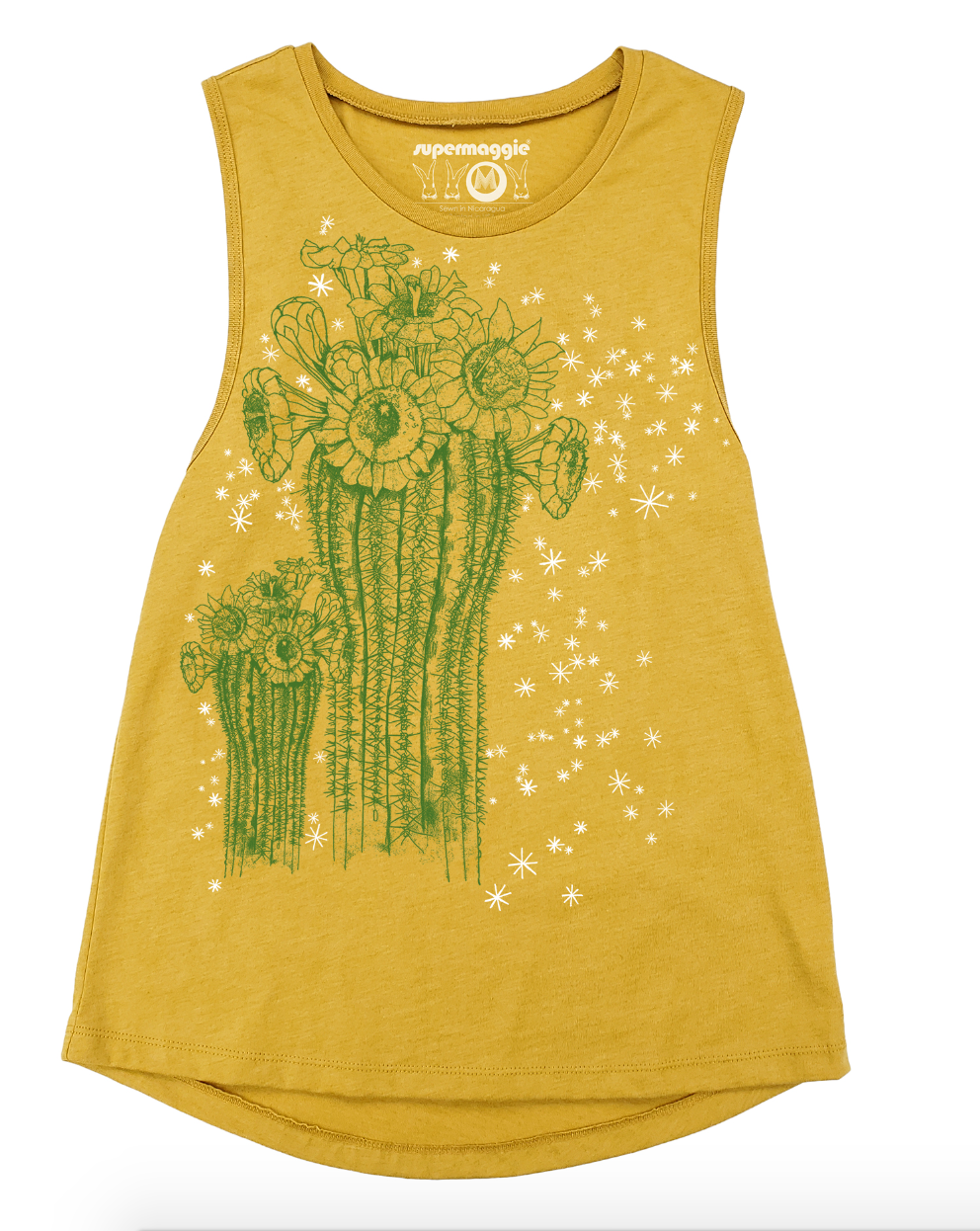 Shirt - Muscle Tee - Saguaro and Stars Maya (Supermaggie) Mustard