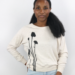 Sweatshirt - Shadow Flowers - Pia - Oatmeal