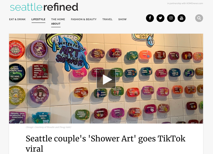 Seattle Couple's "Shower Art" goes TikTok viral (link to Seattle Refined article)