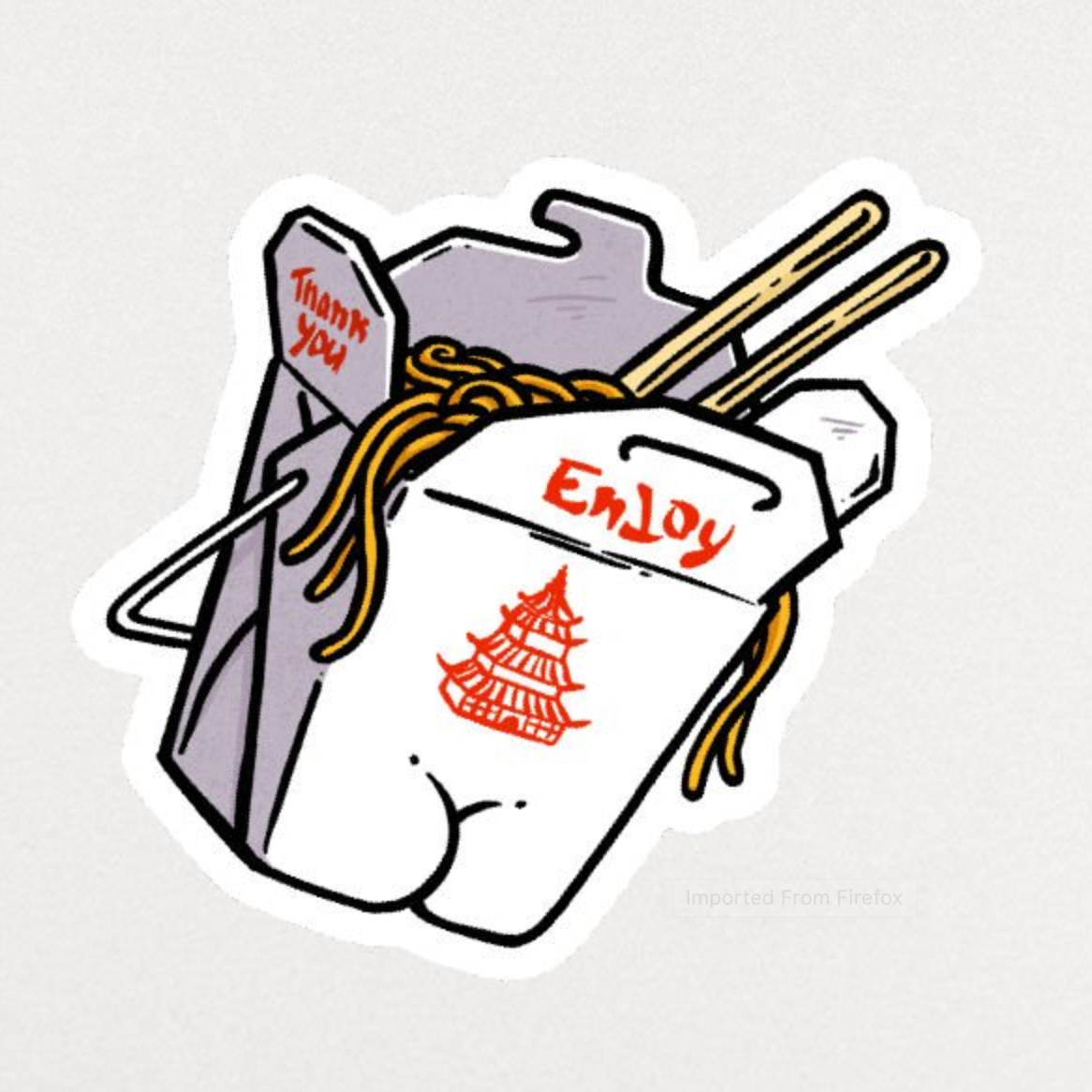 Sticker - Take-Out Chinese Noodles Butt