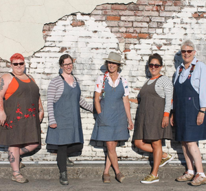 Dress - Black Denim Apron Dress with Suspenders