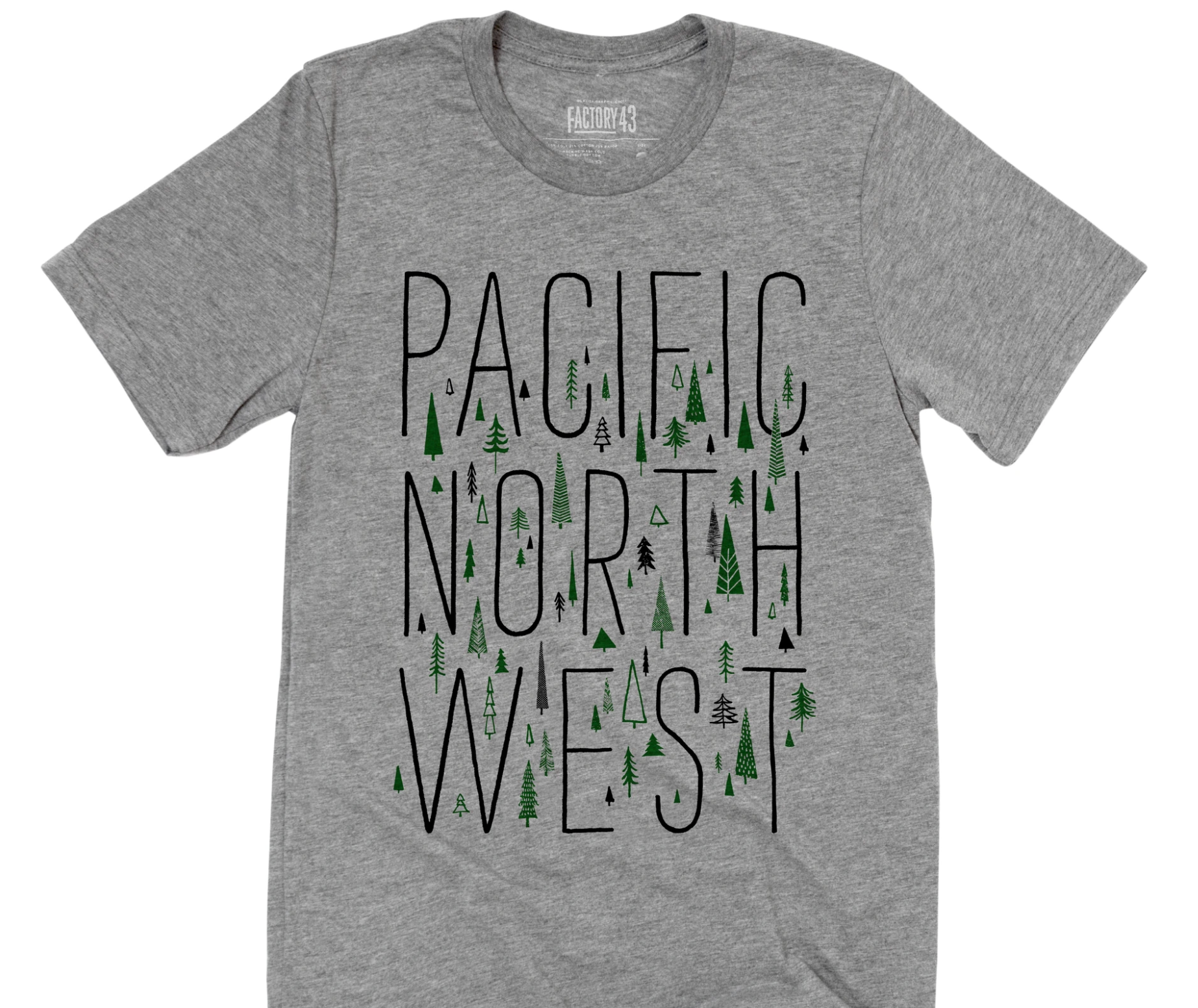 Shirt - Crew - Grey PNW Evergreen