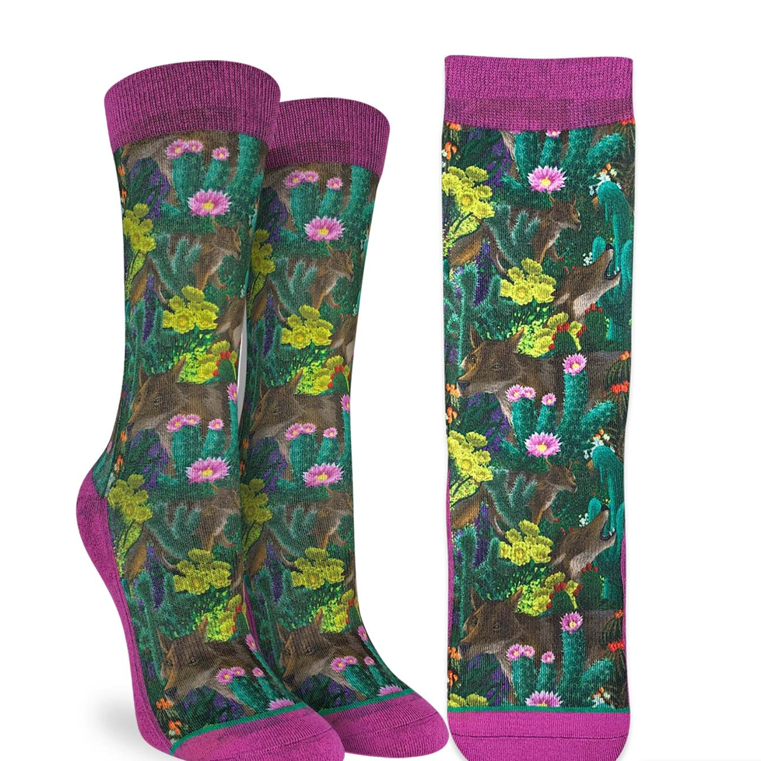 SALE Sock - Small Crew: Cactus Coyotes (Good Luck Sock)