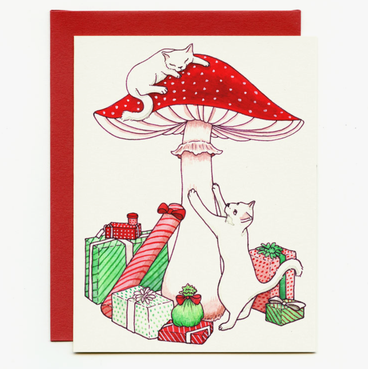Boxed Cards - Holiday Mushroom Cats (Bee's Knees Industries)