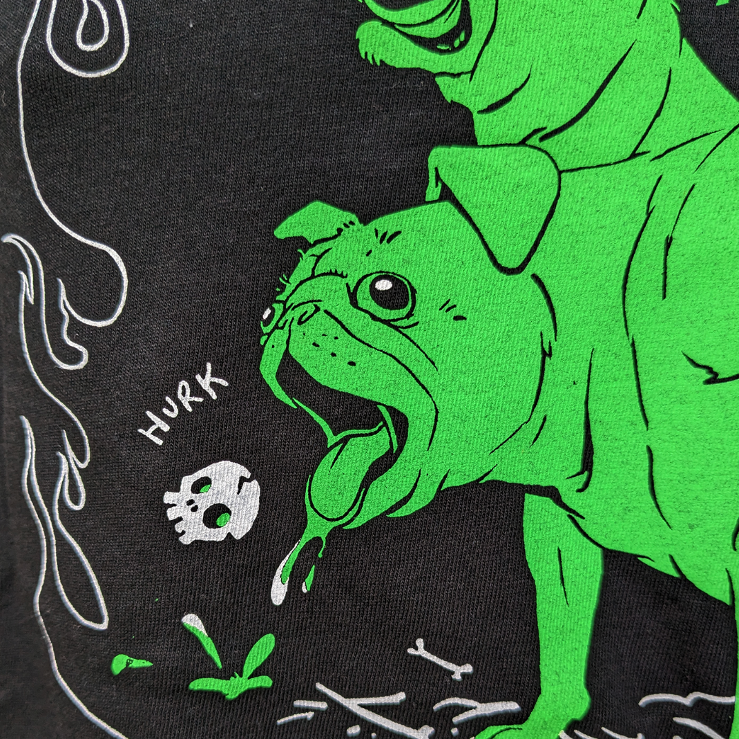 SALE Youth Shirt - Cerberpug Green (Chibi Yeti)